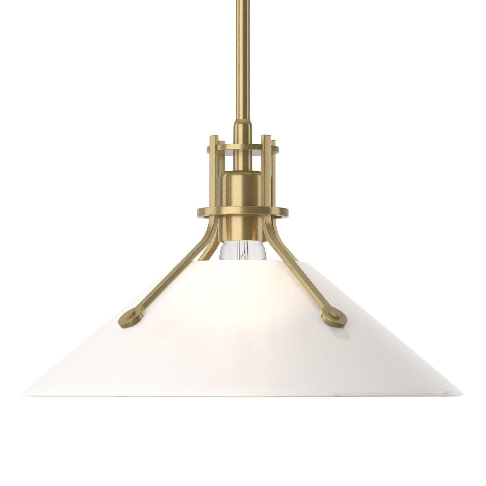 Henry Glass Shade Pendant Pendant Hubbardton Forge Modern Brass 14.4x8.9 Frosted Glass (FD)