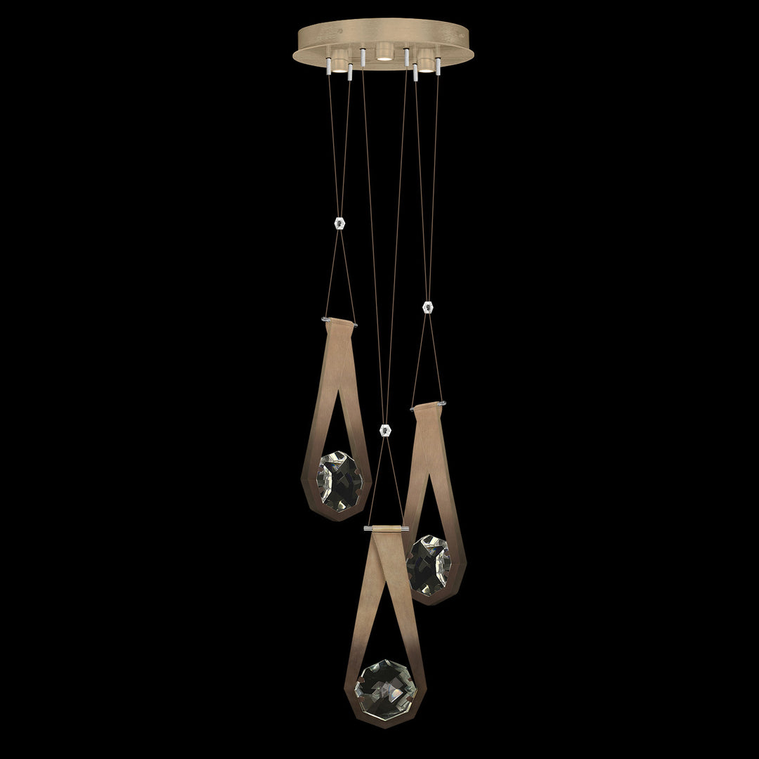 Fine Art Handcrafted Lighting Aria 16"W Round Pendant in Soft Ombre Bronze, 222 (100005-3-222)