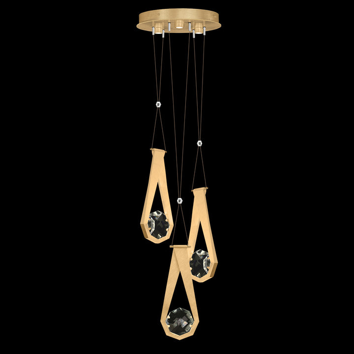 Fine Art Handcrafted Lighting Aria 16"W Round Pendant in Brushed Gold, 222 (100005-5-222)