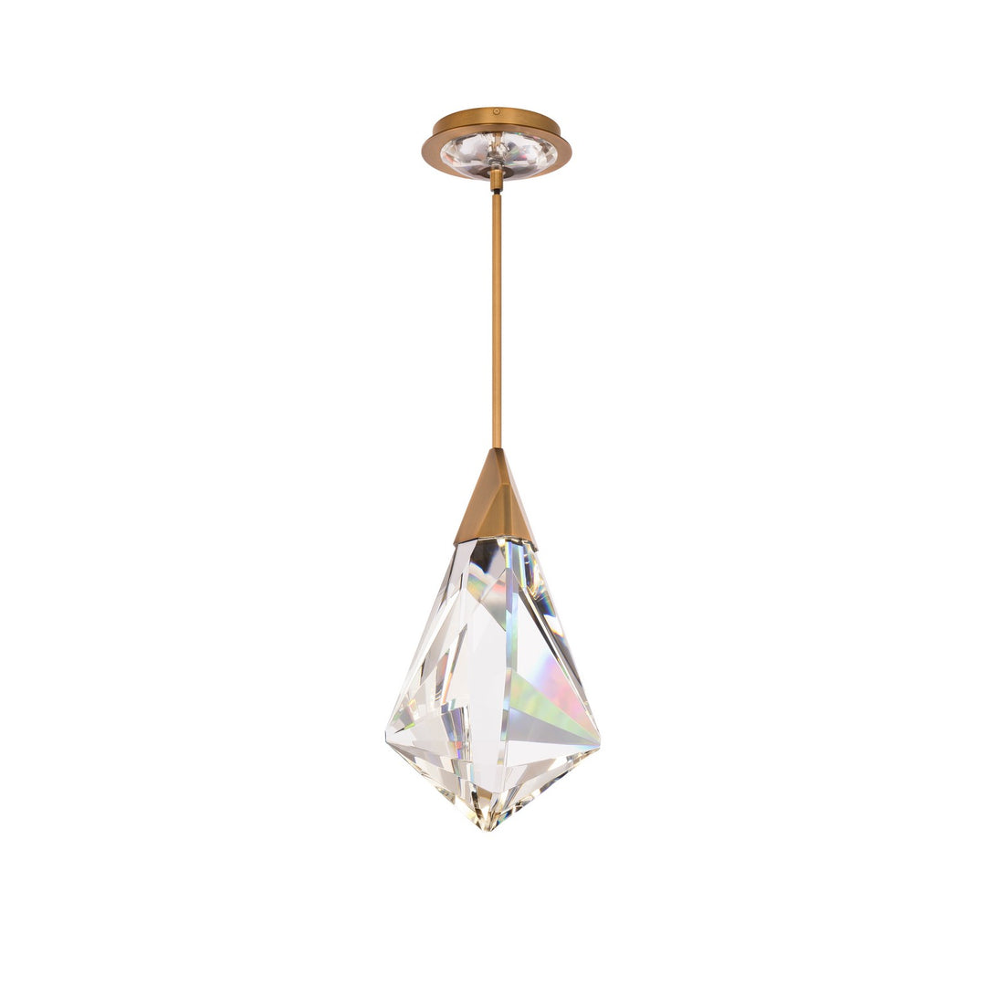 Schonbek Beyond  Fazzoletto 15in Mini Pendant Mini-Pendants Schonbek Beyond Aged Brass OPTIC CRYSTAL 