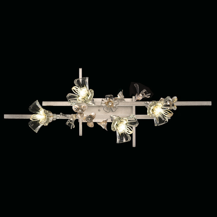 Fine Art Handcrafted Lighting Azu 37"W Bath Bar in Silver Leaf with White and Gold Details (916350-1ST)