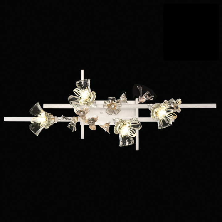 Fine Art Handcrafted Lighting Azu 37"W Bath Bar in White Gesso with White and Gold Details (916350-3ST)