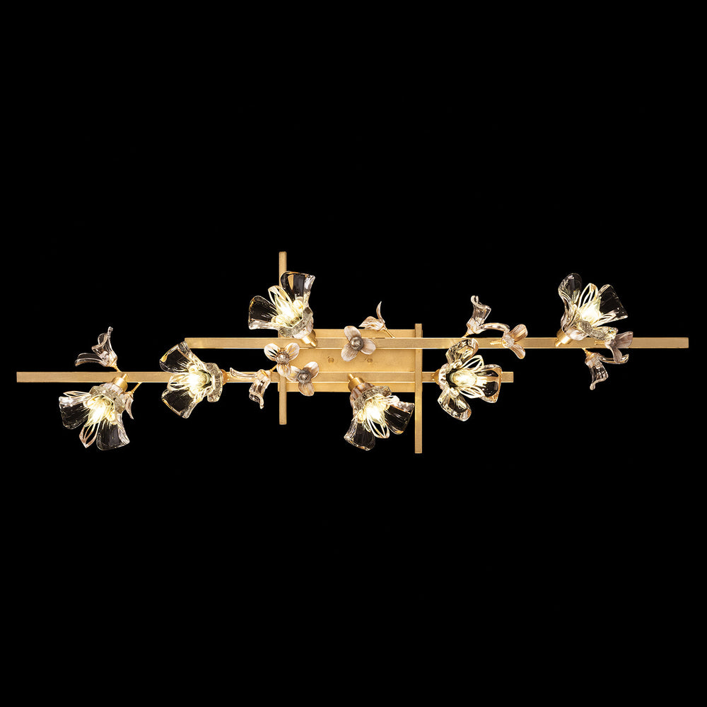 Fine Art Handcrafted Lighting Azu 47"W Bath Bar in Gold Leaf with White and Gold Details (916450-2ST)