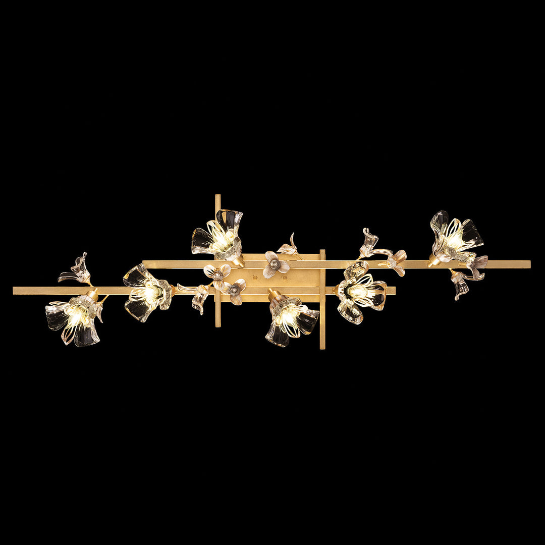 Fine Art Handcrafted Lighting Azu 47"W Bath Bar in Gold Leaf with White and Gold Details (916450-2ST)