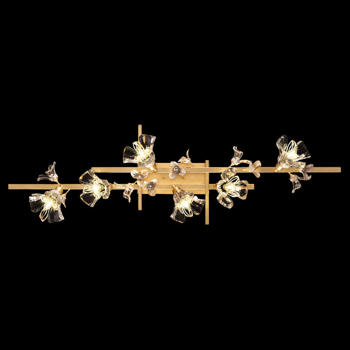 Fine Art Handcrafted Lighting Azu 47"W Bath Bar in Gold Leaf with White and Gold Details (916450-2ST)