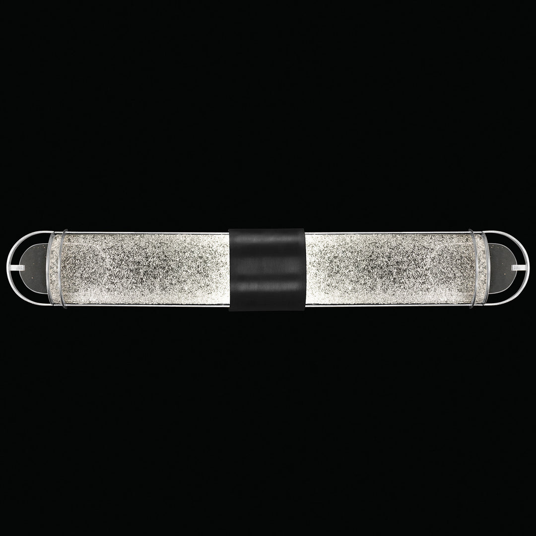 Fine Art Handcrafted Lighting Bond 35"W Bath Bar in Standard Black Iron with Standard Silver Leaf, Diamond Blanket (915050-11ST)
