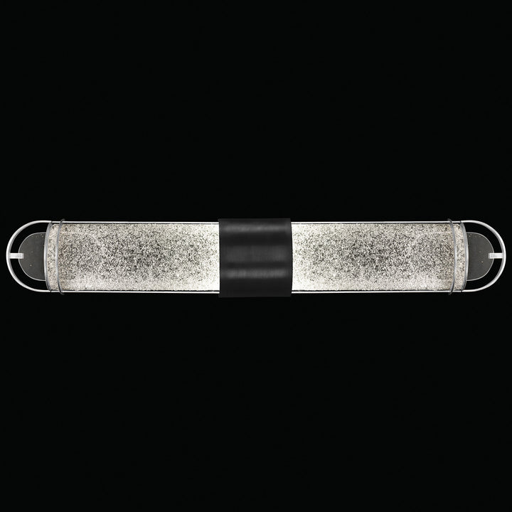 Fine Art Handcrafted Lighting Bond 35"W Bath Bar in Standard Black Iron with Standard Silver Leaf, Diamond Blanket (915050-11ST)