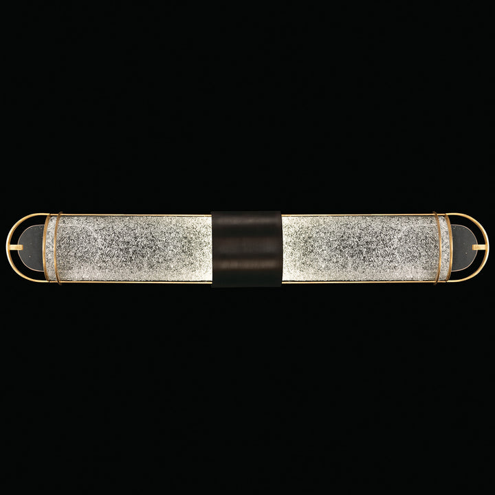 Fine Art Handcrafted Lighting Bond 35"W Bath Bar in Standard Black Iron with Gold Leaf, Diamond Blanket (915050-21ST)