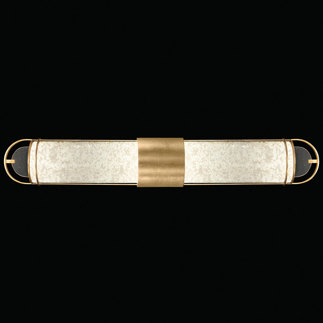 Fine Art Handcrafted Lighting Bond 35"W Bath Bar in Standard Gold Leaf, Bahama Sand (915050-32ST)
