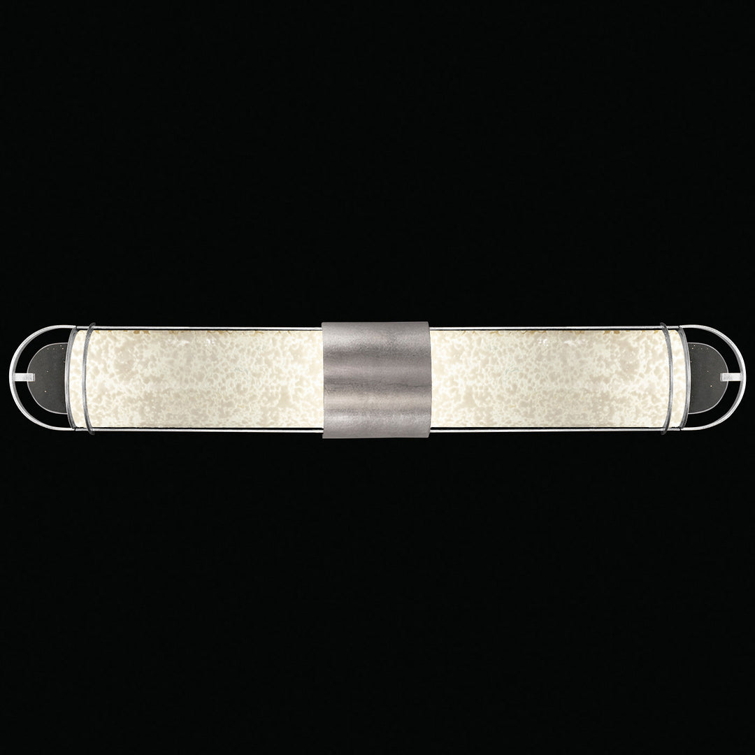 Fine Art Handcrafted Lighting Bond 35"W Bath Bar in Standard Silver Leaf, Bahama Sand (915050-42ST)