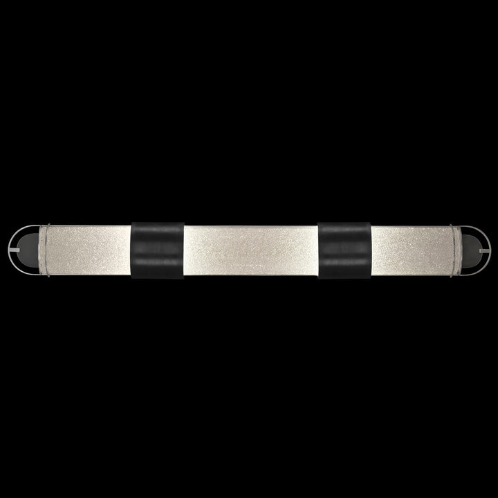Fine Art Handcrafted Lighting Bond 48"W Bath Bar in Standard Black Iron with Standard Silver Leaf, Diamond Blanket (915950-11ST)