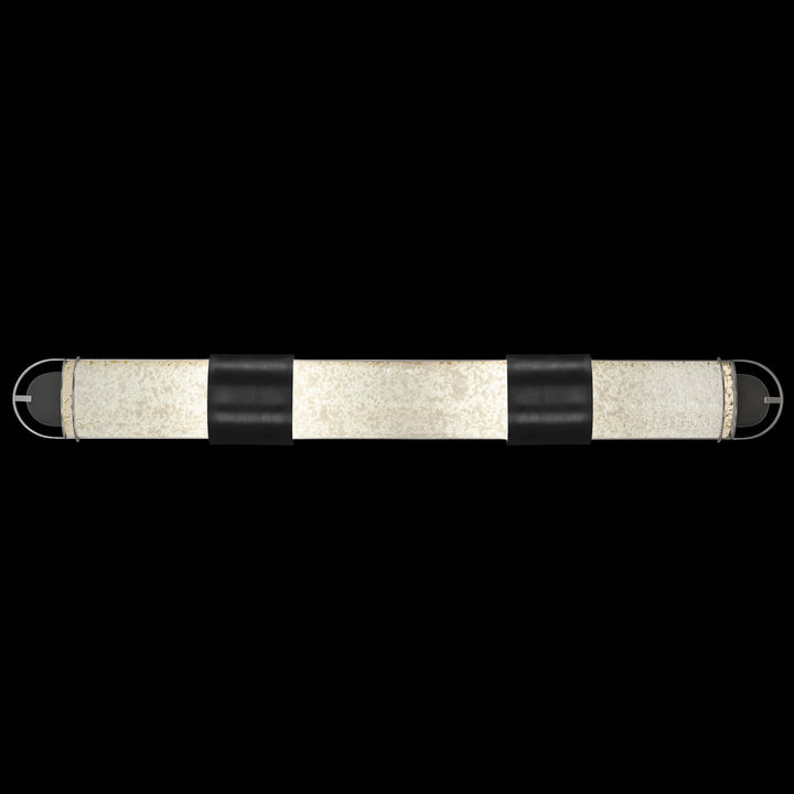 Fine Art Handcrafted Lighting Bond 48"W Bath Bar in Standard Black Iron with Standard Silver Leaf, Bahama Sand (915950-12ST)