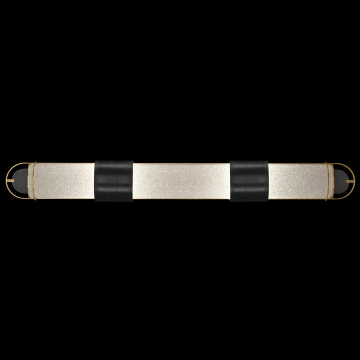 Fine Art Handcrafted Lighting Bond 48"W Bath Bar in Standard Black Iron with Gold Leaf, Diamond Blanket (915950-21ST)