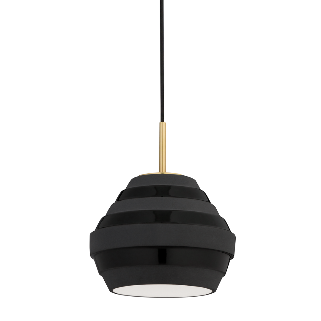 Hudson Valley Lighting Calverton Pendant Pendants Hudson Valley Lighting Aged Brass/black  