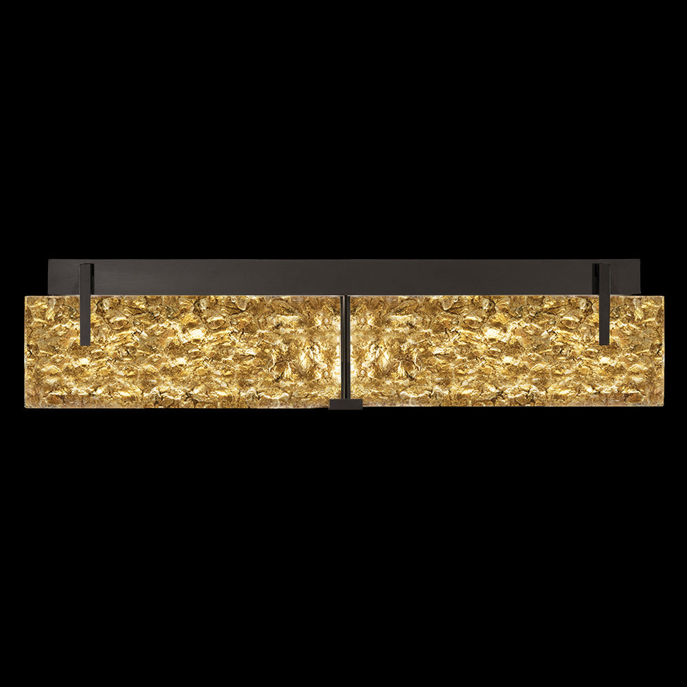 Fine Art Handcrafted Lighting Terra 29"W Bath Bar in Standard Black Iron, Gold Leaf (913450-12ST)