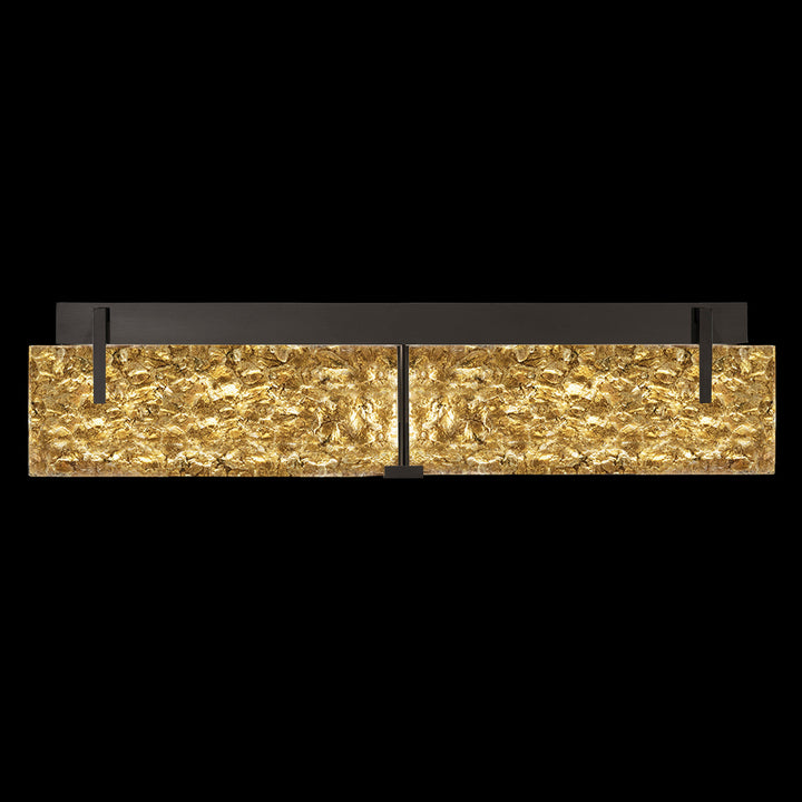 Fine Art Handcrafted Lighting Terra 29"W Bath Bar in Standard Black Iron, Gold Leaf (913450-12ST)