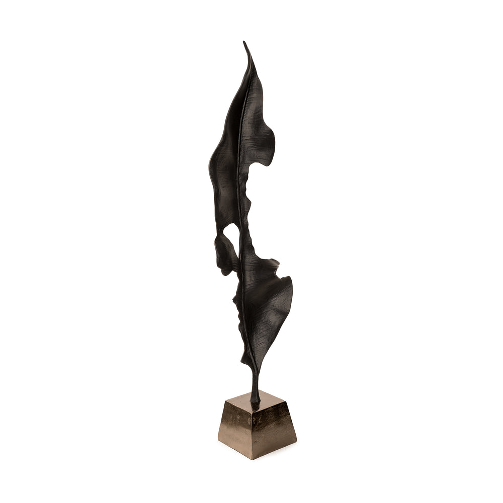 Howard Elliott Black Elemental Leaf Sculpture