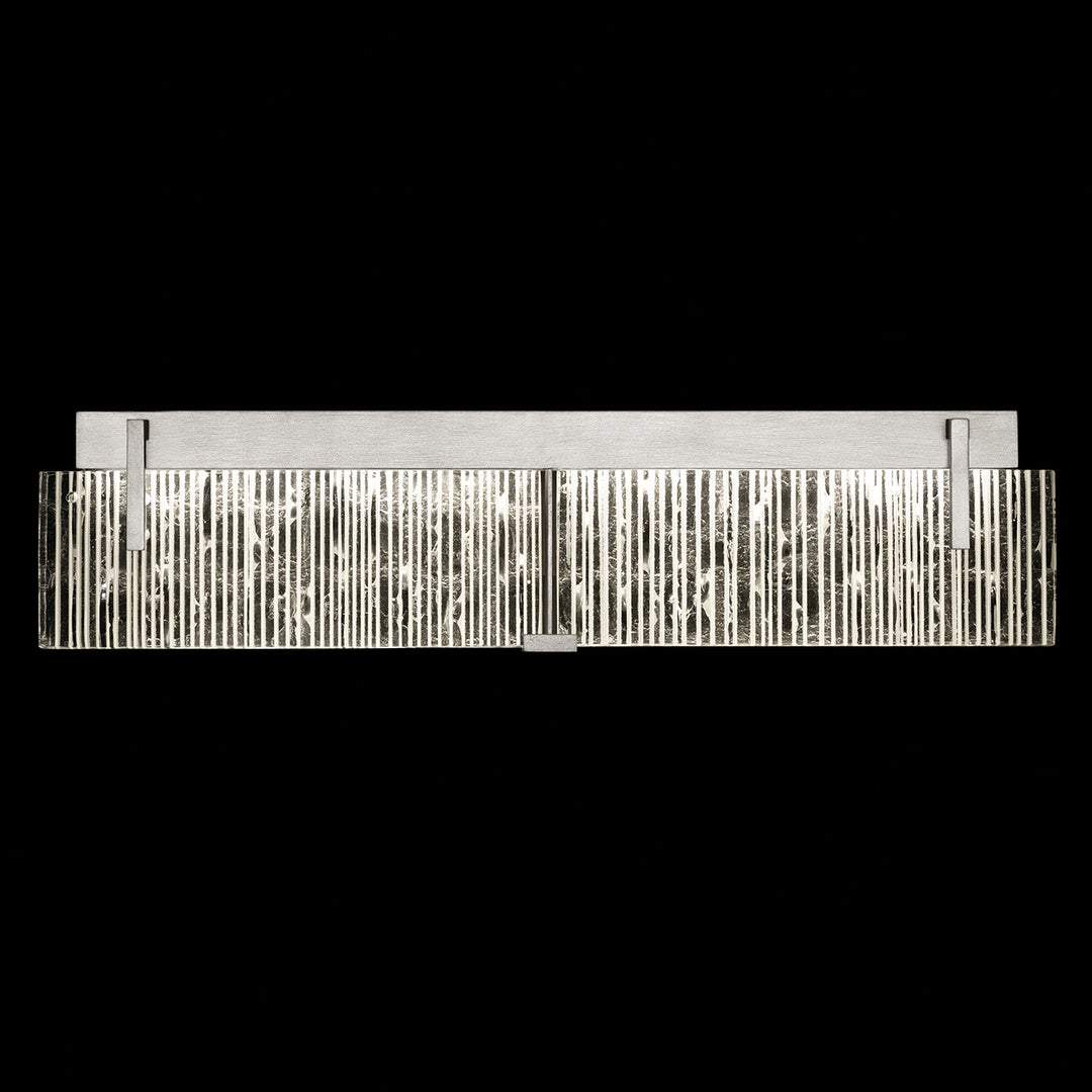 Fine Art Handcrafted Lighting Terra 29"W Bath Bar in Standard Silver Leaf, Rake Clear (913450-25ST)