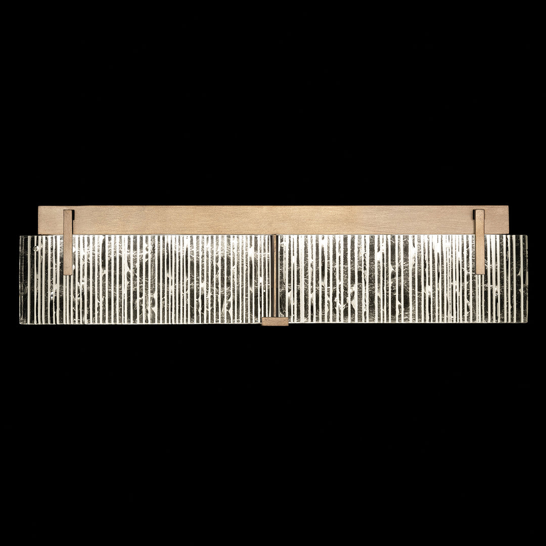 Fine Art Handcrafted Lighting Terra 29"W Bath Bar in Standard Soft Gold Leaf, Rake Clear (913450-35ST)