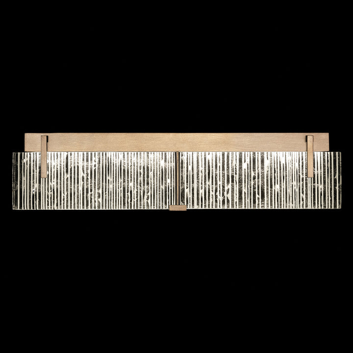 Fine Art Handcrafted Lighting Terra 29"W Bath Bar in Standard Soft Gold Leaf, Rake Clear (913450-35ST)