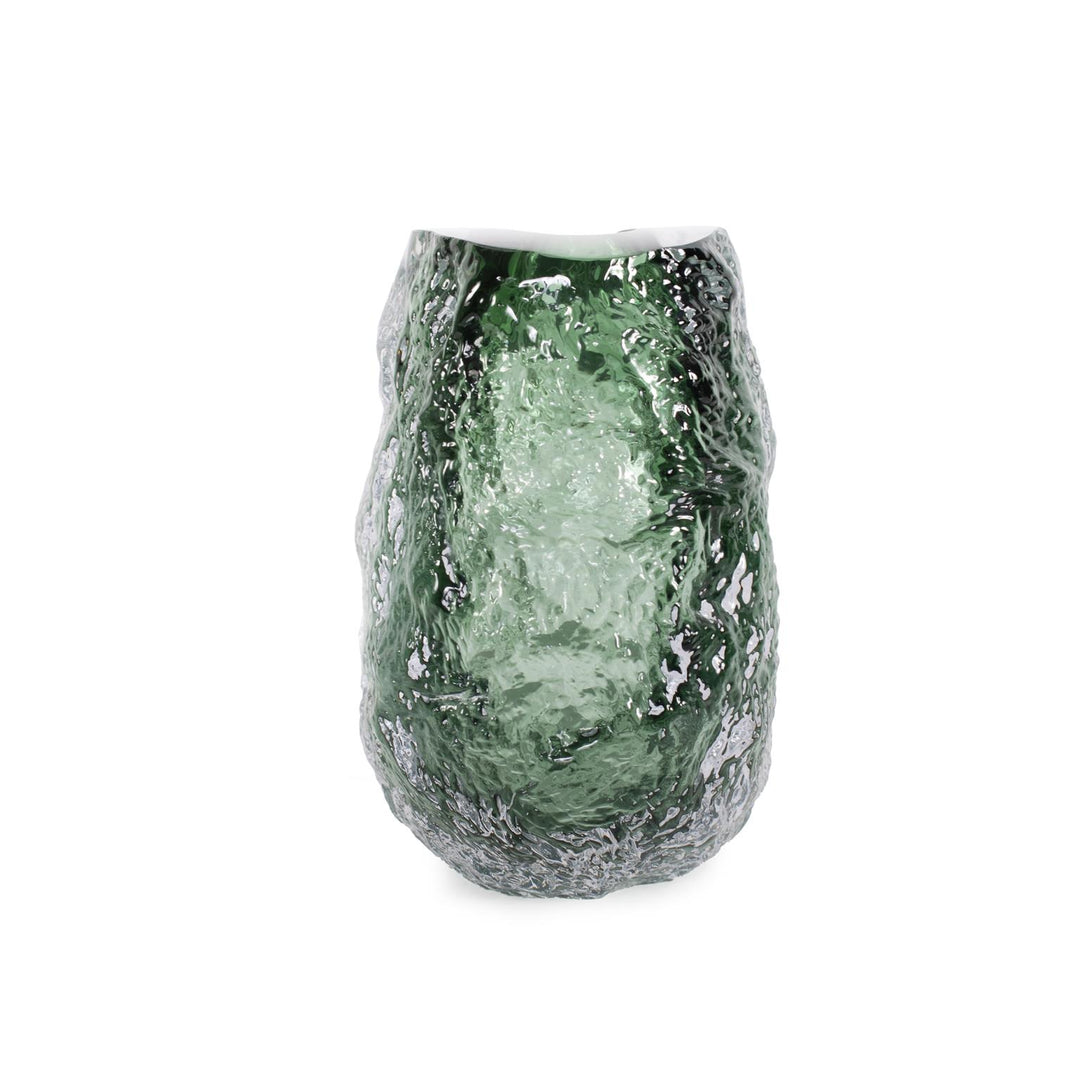 Howard Elliott Emerald Crystalized Glass Vase