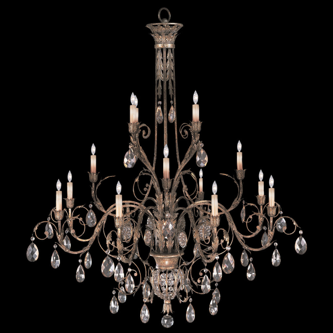 Fine Art Handcrafted Lighting A Midsummer Nights Dream 57"W Round Chandelier 136740-2 in Mottled Gold (136740-2ST)
