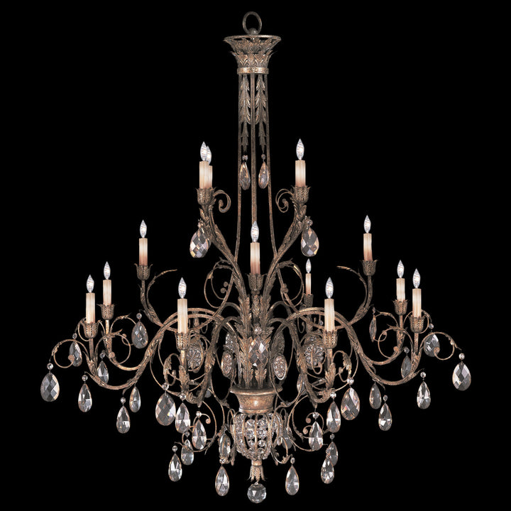 Fine Art Handcrafted Lighting A Midsummer Nights Dream 57"W Round Chandelier 136740-2 in Mottled Gold (136740-2ST)
