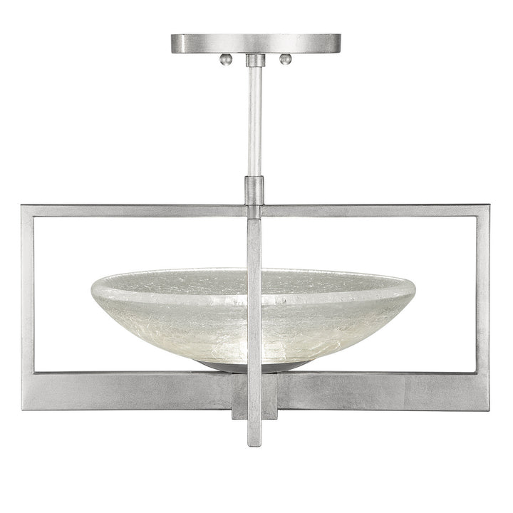 Fine Art Handcrafted Lighting Delphi 18"W Round Semi-Flush Mount in Standard Silver Leaf (896440-1ST)