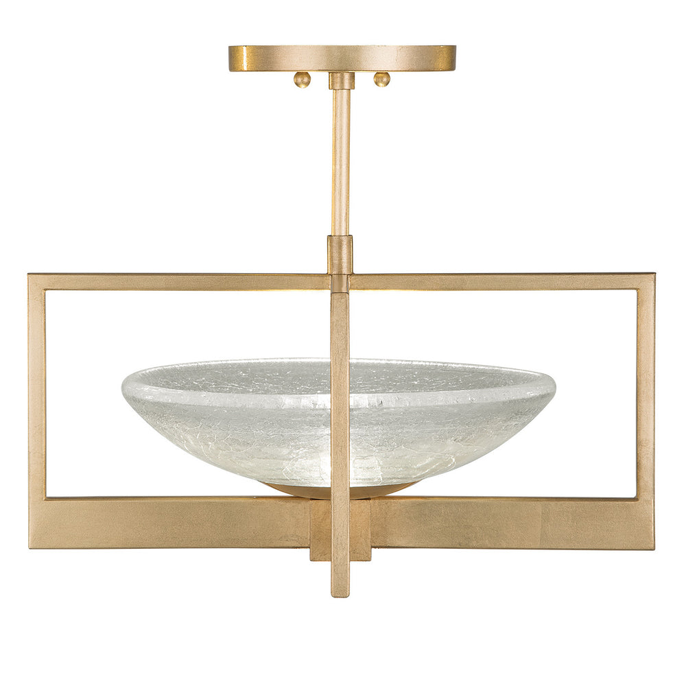 Fine Art Handcrafted Lighting Delphi 18"W Round Semi-Flush Mount in Standard Gold Leaf (896440-2ST)