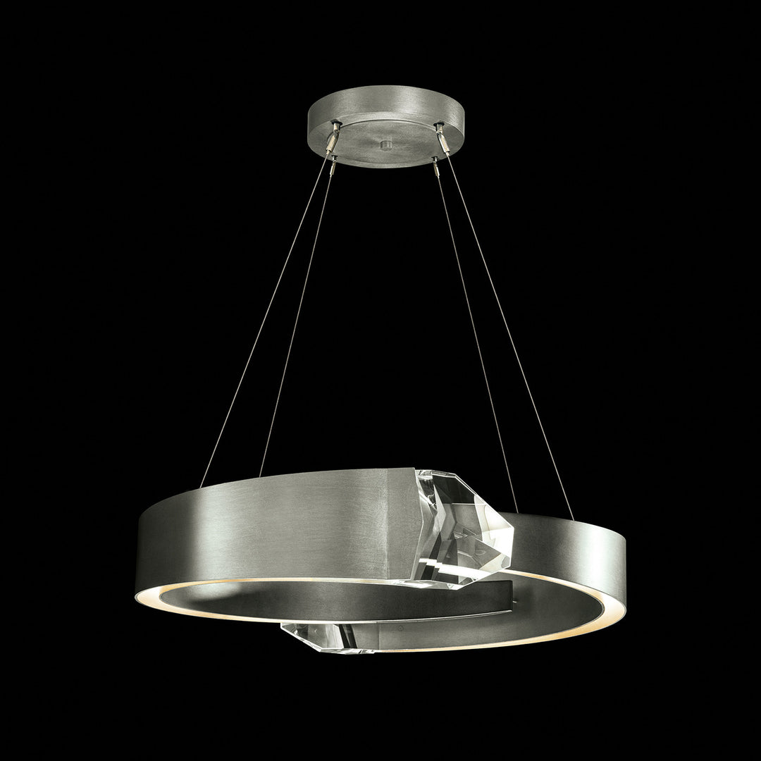 Fine Art Handcrafted Lighting Strata 32"W Round Pendant in Standard Silver Leaf (927545-1ST)