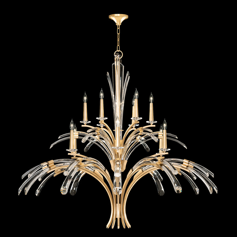 Fine Art Handcrafted Lighting Trevi 56"W Round Chandelier 782040 in Standard Gold Leaf (782040-2ST)