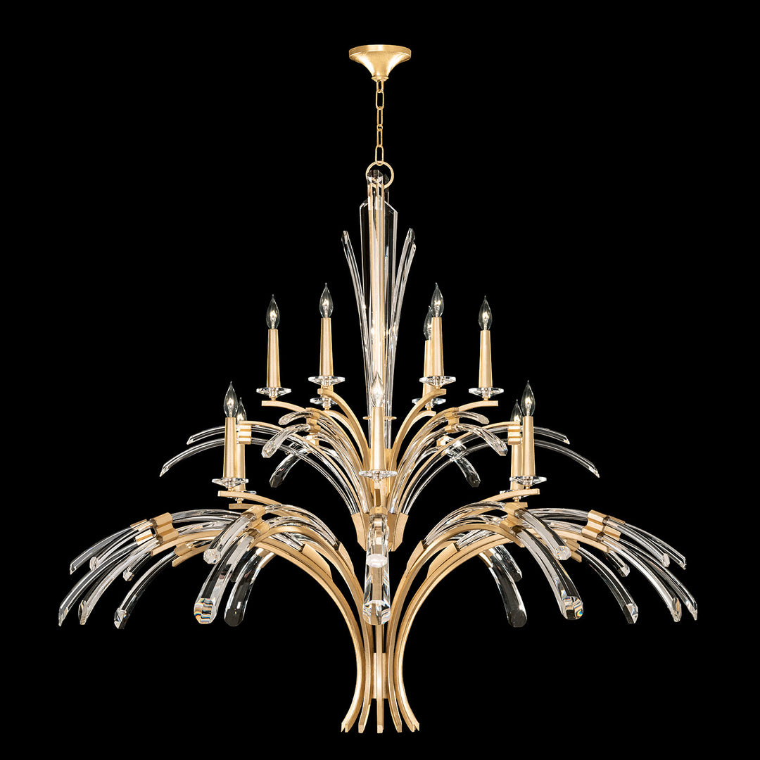 Fine Art Handcrafted Lighting Trevi 56"W Round Chandelier 782040 in Standard Gold Leaf (782040-2ST)