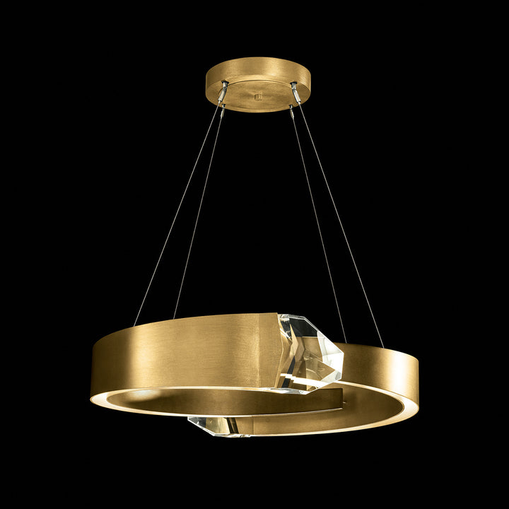 Fine Art Handcrafted Lighting Strata 32"W Round Pendant in Standard Gold Leaf (927545-2ST)