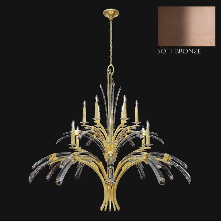 Fine Art Handcrafted Lighting Trevi 56"W Round Chandelier 782040 in Soft Ombre Bronze (782040-3ST)