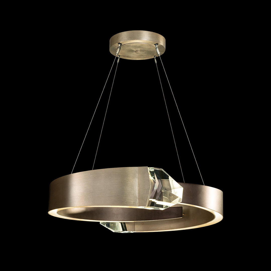 Fine Art Handcrafted Lighting Strata 32"W Round Pendant in Soft Ombre Bronze (927545-3ST)