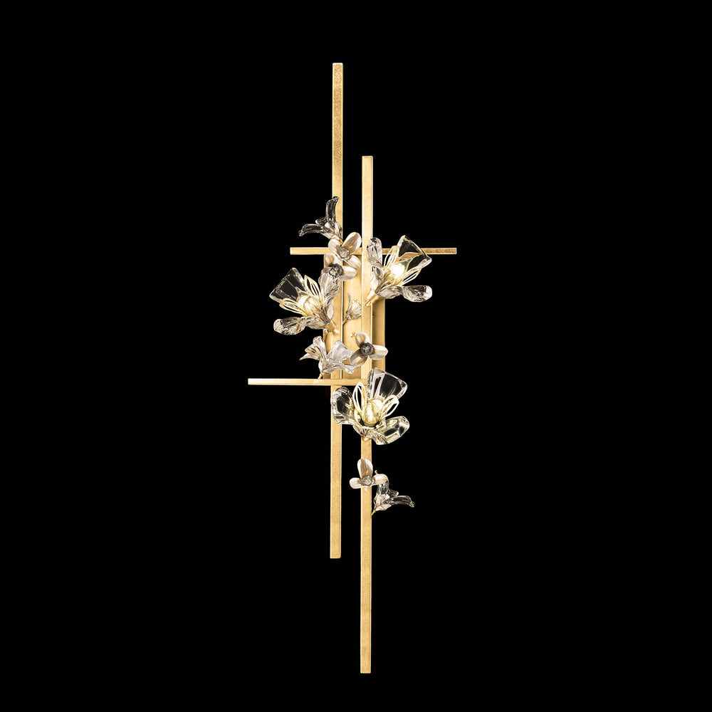Fine Art Handcrafted Lighting Azu 44"H LSF Sconce in Gold Leaf with White and Gold Details (919250-2ST)