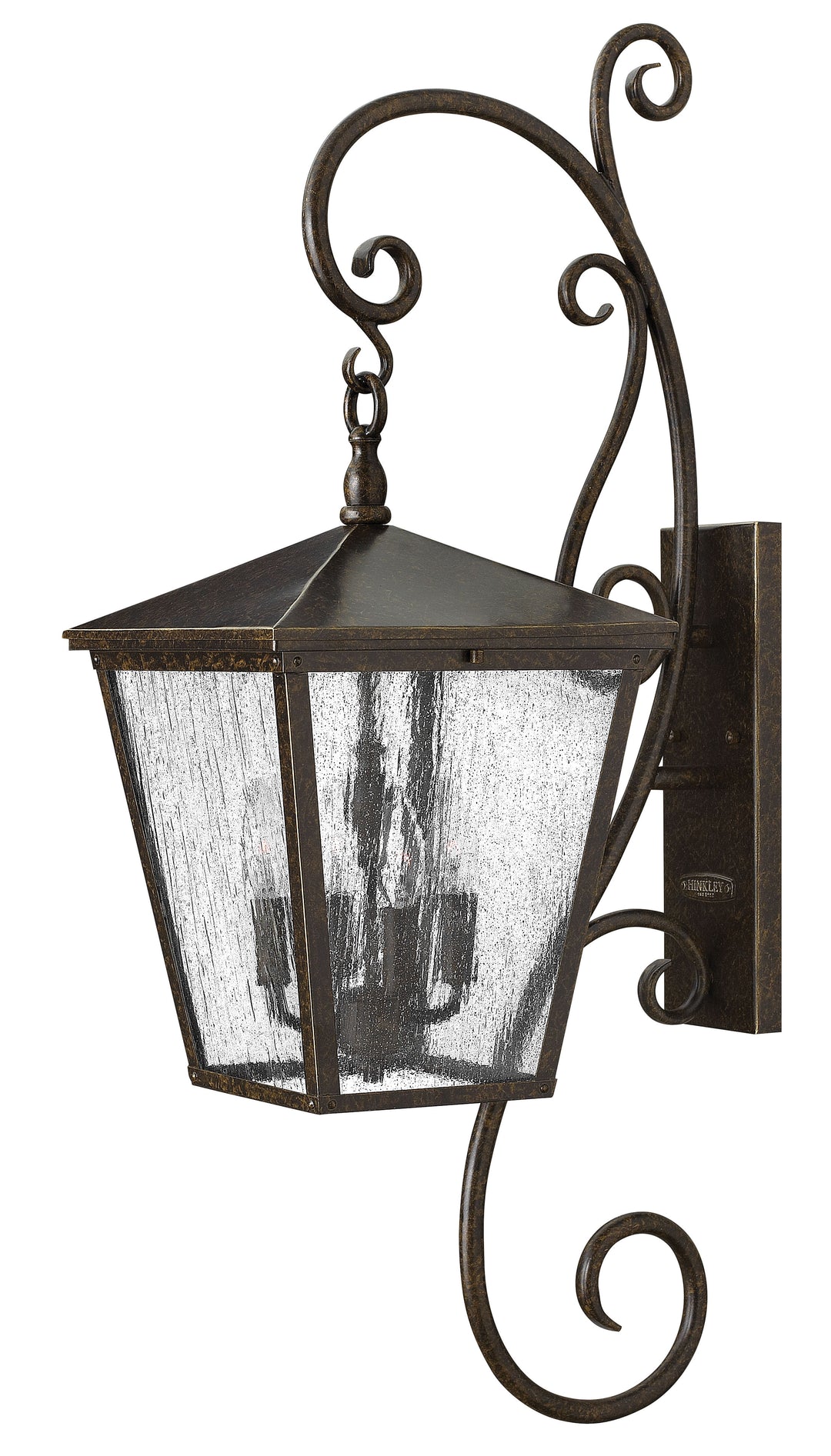 Hinkley Trellis Outdoor Wall Light Extra Large Wall Mount Lantern with Scroll Regency Bronze 1436RB