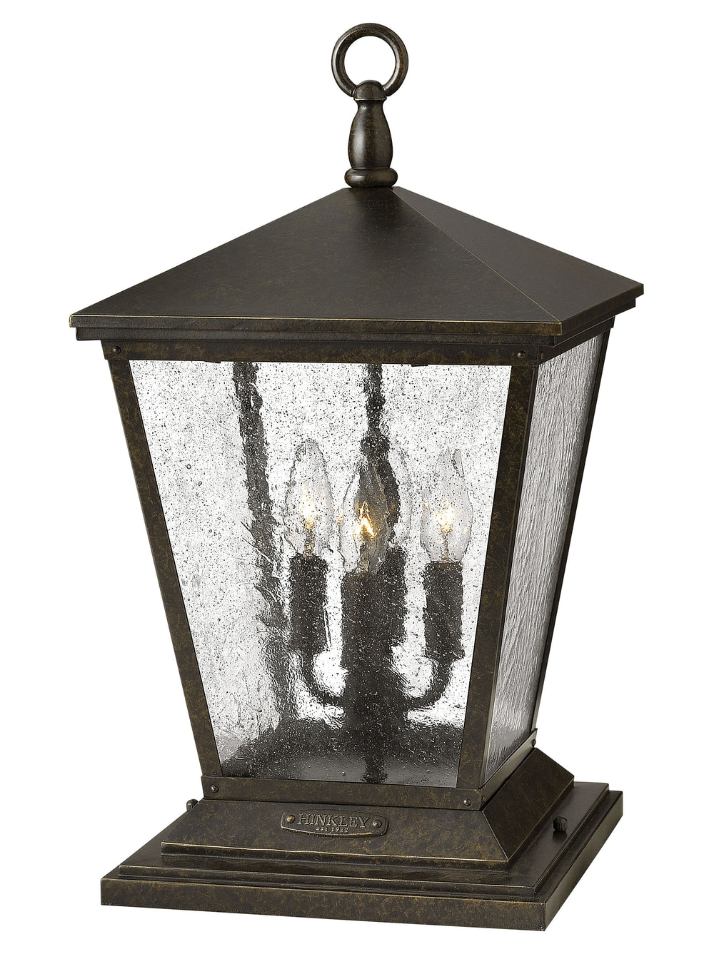 Hinkley Trellis Outdoor Pier Mount Lantern Medium Pier Mount Lantern Regency Bronze 1437RB-LV