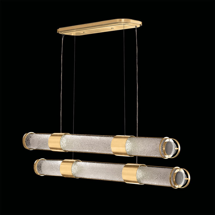 Fine Art Handcrafted Lighting Bond 60"W Linear Pendant 926240 in Standard Gold Leaf, Diamond Blanket (926240-31ST)
