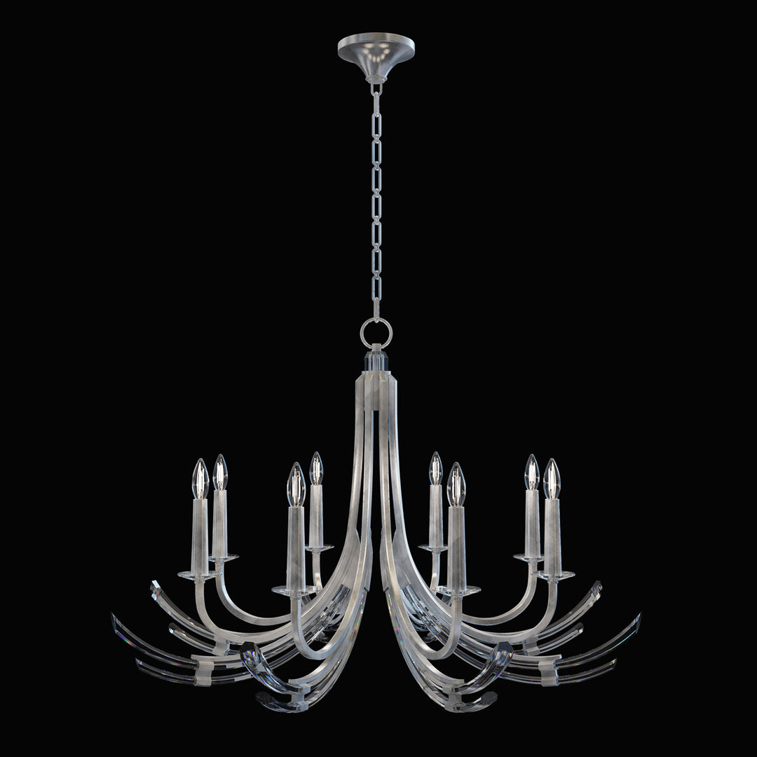 Fine Art Handcrafted Lighting Trevi 39.5"W Round Chandelier in Standard Silver Leaf (782140-1ST)