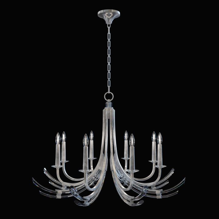 Fine Art Handcrafted Lighting Trevi 39.5"W Round Chandelier in Standard Silver Leaf (782140-1ST)