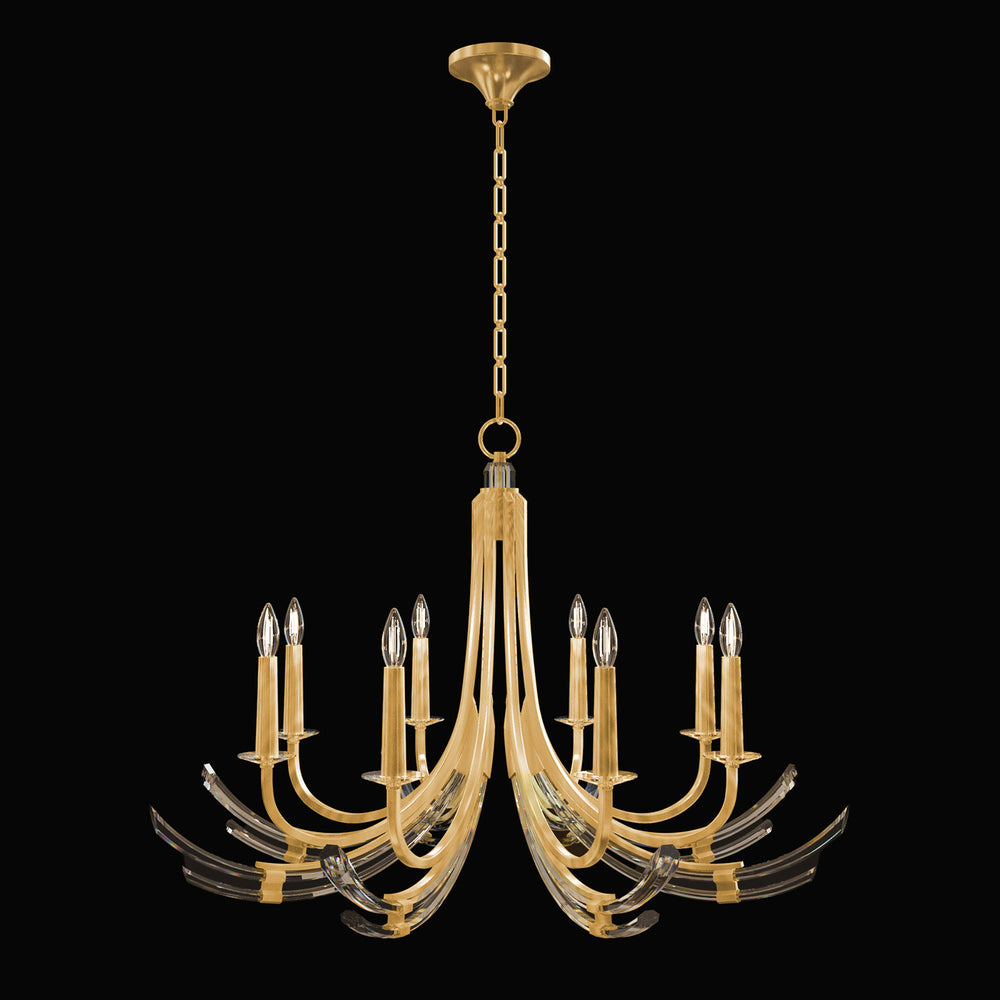 Fine Art Handcrafted Lighting Trevi 39.5"W Round Chandelier in Standard Gold Leaf (782140-2ST)