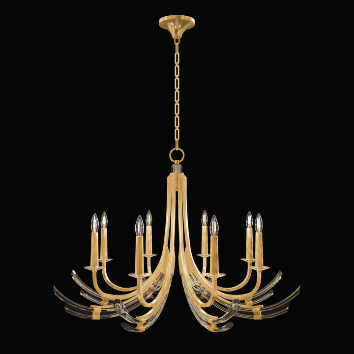 Fine Art Handcrafted Lighting Trevi 39.5"W Round Chandelier in Standard Gold Leaf (782140-2ST)