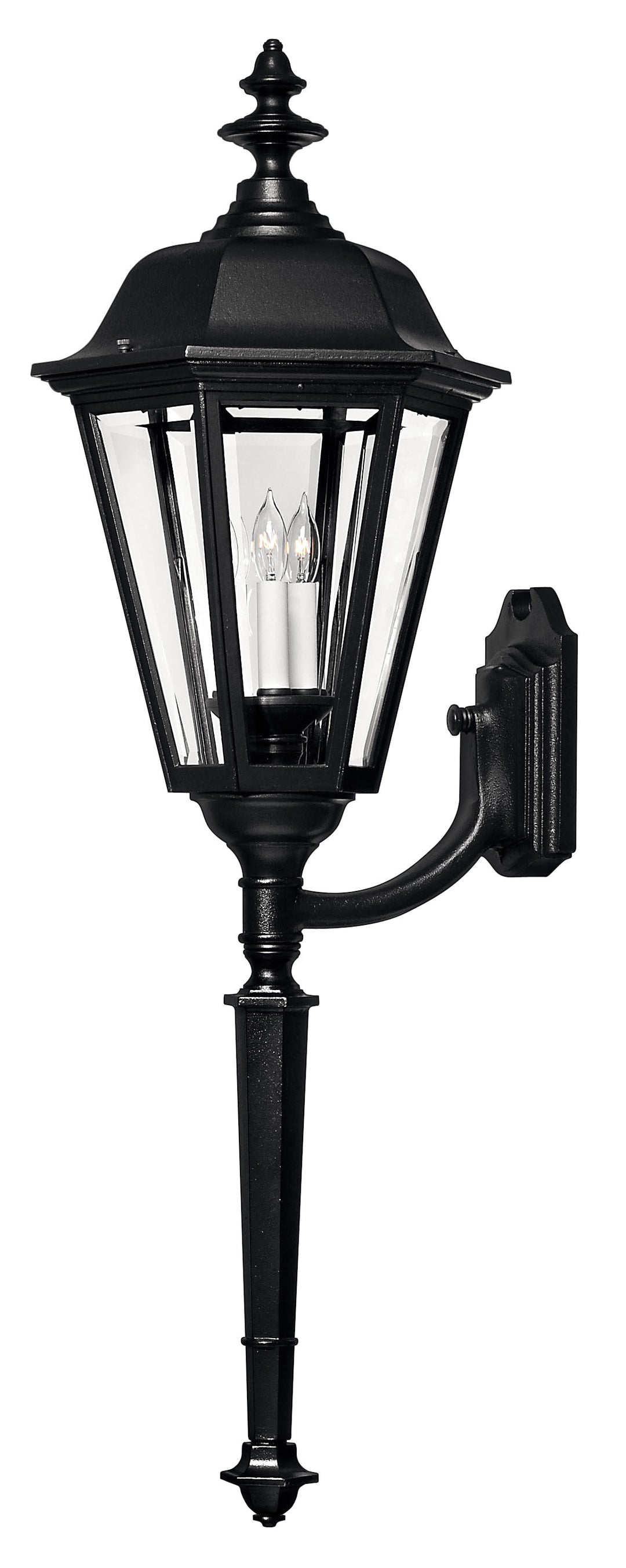 Hinkley Manor House Outdoor Wall Light Extra Large Wall Mount Lantern with Tail Black 1470BK