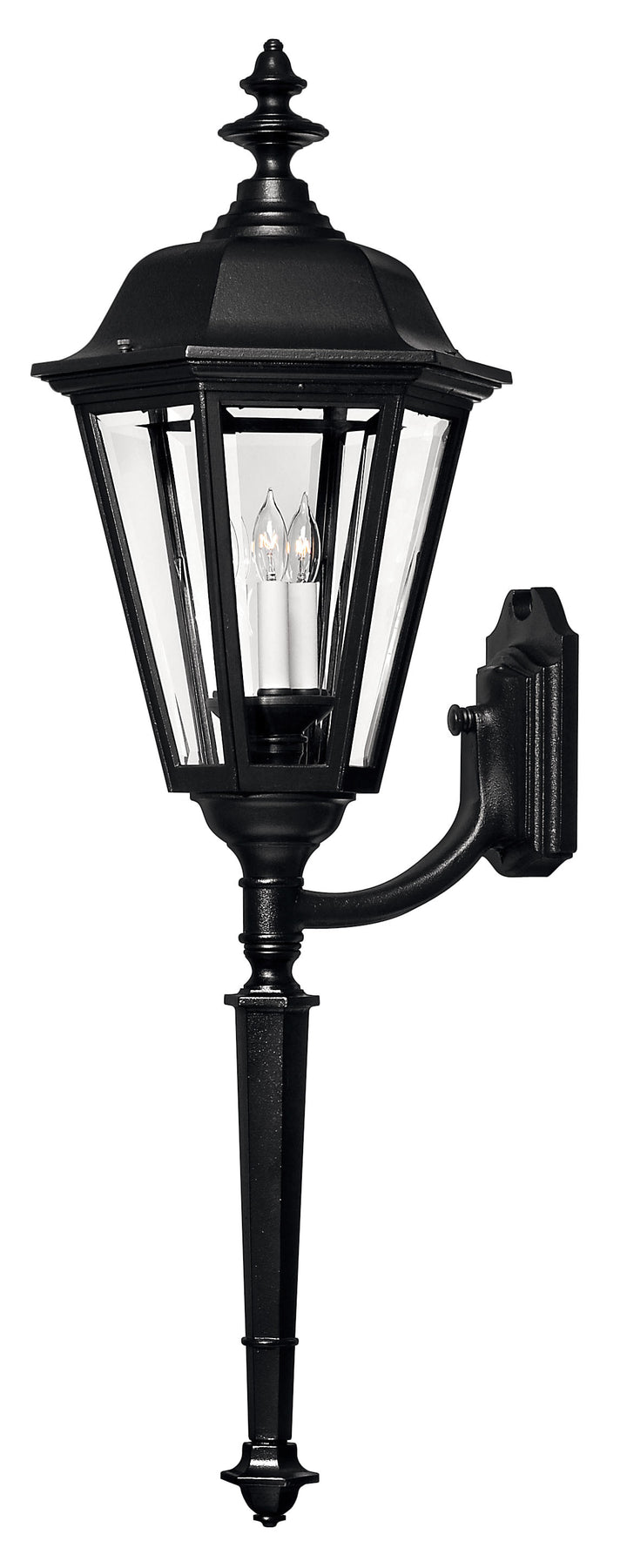 Hinkley Manor House Outdoor Wall Light Extra Large Wall Mount Lantern with Tail Black 1470BK
