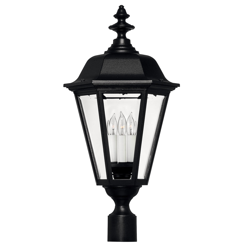 Hinkley Manor House Outdoor Post Mount Lantern Large Post Mount Lantern Black 1471BK