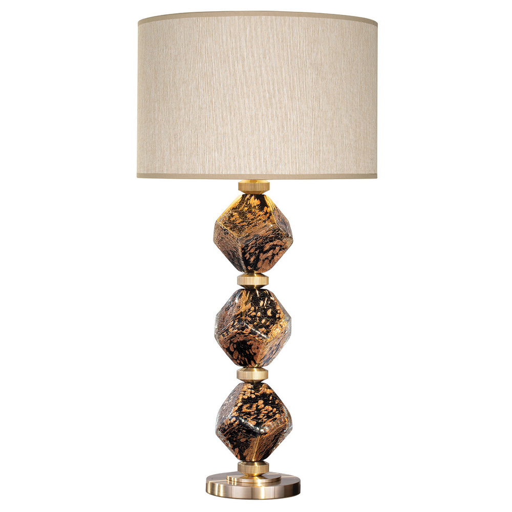 Fine Art Handcrafted Lighting Natural Inspirations 30.5"H Table Lamp in Black & Gold Blown Glass w/Beige Shade (900010-32ST)