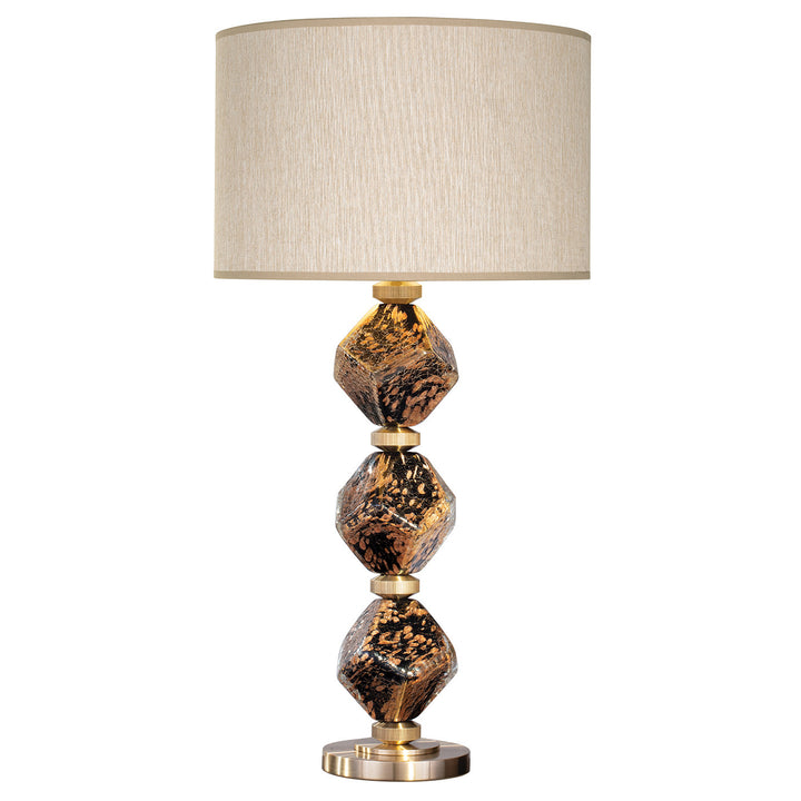 Fine Art Handcrafted Lighting Natural Inspirations 30.5"H Table Lamp in Black & Gold Blown Glass w/Beige Shade (900010-32ST)