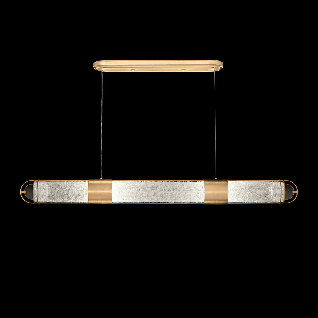 Fine Art Handcrafted Lighting Bond 60"W Linear Pendant 926040 in Standard Gold Leaf, Diamond Blanket (926040-31ST)