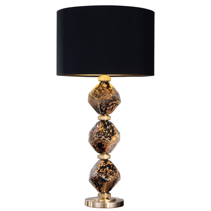 Fine Art Handcrafted Lighting Natural Inspirations 30.5"H Table Lamp in Black & Gold Blown Glass w/Black & Gold Inner Lining Shade (900010-33ST)